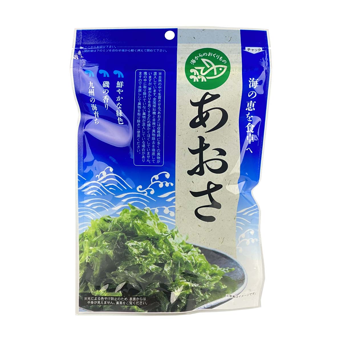 【商品特徴】袋を開けた時の「あおさ」の香りは、まさに磯の香り。 お味噌汁やお吸い物、うどんやおそば、焼きそばやたこ焼きにふりかけてお召し上がりください。 商品説明メーカー所在地 原材料 ひとえぐさ 原料原産地：国産 サイズ 160×240×17(mm) 原産国 日本 内容量 10g アレルギー表示 なし 温度帯 常温 直射日光、高温多湿を避けて常温で保存 メーカー名 有限会社海産物のわたなべ長崎県平戸市田平町山内免414-6
