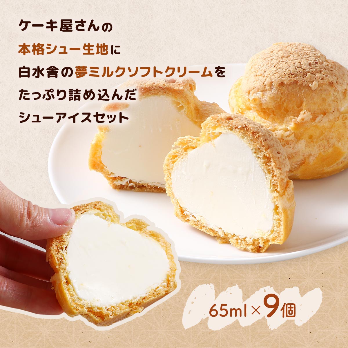 [白水舎乳業] アイス 白水舎乳業シューアイスセット 65ml×9個 /スイーツ ギフト 贈...