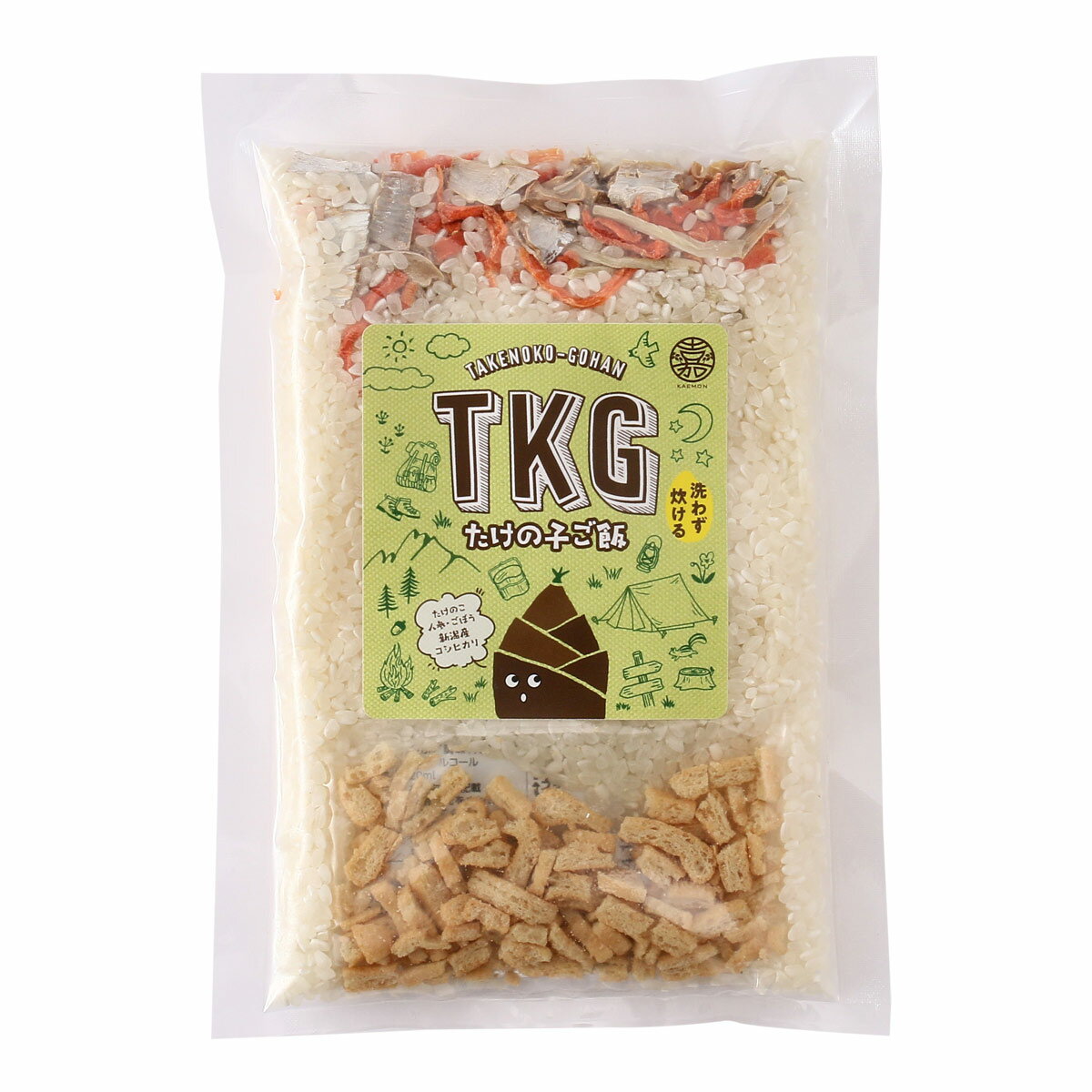 [かたぎり] 雑穀加工品 TKG たけの子ご飯 182g /簡単 便利 手軽 無洗米 炊き込みご飯 新潟県 国産 米や 米屋かたぎり 嘉右衛門 新潟県産コシヒカリ 時短 炊くだけ 阿賀野市 五頭山 瓢湖 杉浦温泉 炊飯キット 2合用 炊き込みごはん たけのこごはん 筍ごはん