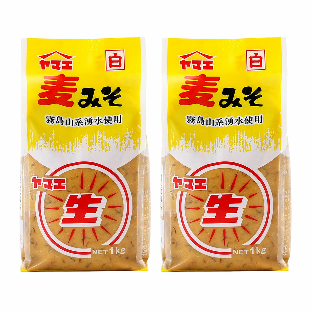 調味料 味噌 麦みそ ヤマエ食品 味噌 白 麦みそ 生 1kg×2個セット /味噌 ムギみそ 生味噌 あまくちみそ 味噌汁 九州 南九州 ふるさとの味 なまみそ 故郷