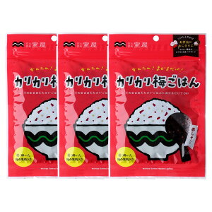 送料無料 [室屋] ふりかけ カリカリ梅ごはん 50g×3袋セット /まぜご飯の素 ソフトふりかけ しそごはん カリカリ梅 混ぜ飯 お弁当 富山県高岡市 老舗 昆布問屋