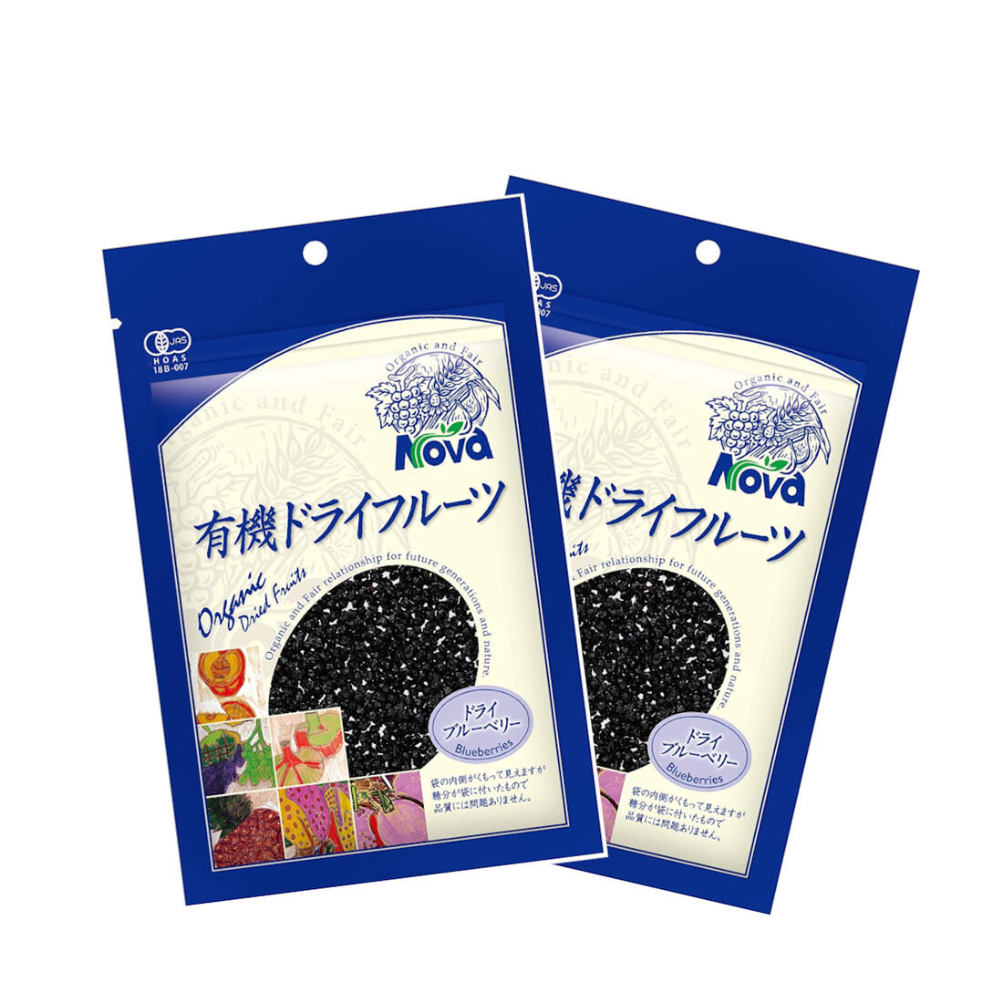 【商品特徴】酸味と甘味のバランスが良い、野生種の小粒なブルーベリーです。 有機砂糖、有機ひまわり油使用しています。パンやお菓子の材料に、ヨーグルトの彩りにと幅広く使用していただけます。 ノヴァの有機ドライフルーツは、世界各地の生産者に精魂込めて育てられたものです。 ノヴァでは生産者を定期的に訪問して交流を図りながら、「素材の向こうに畑の顔が見える」関係を構築し、製品を直輸入。 自然の味わいをお届けします。ぜひ一度ご賞味ください。 商品説明県名 - 原材料 有機ブルーベリー、有機砂糖、有機ひまわり油 サイズ -×-×-(mm) 原産国 アメリカ合衆国 内容量 60g×2袋 アレルギー表示 - 温度帯 常温 輸入者 ノヴァ埼玉県北本市中丸9丁目20番地