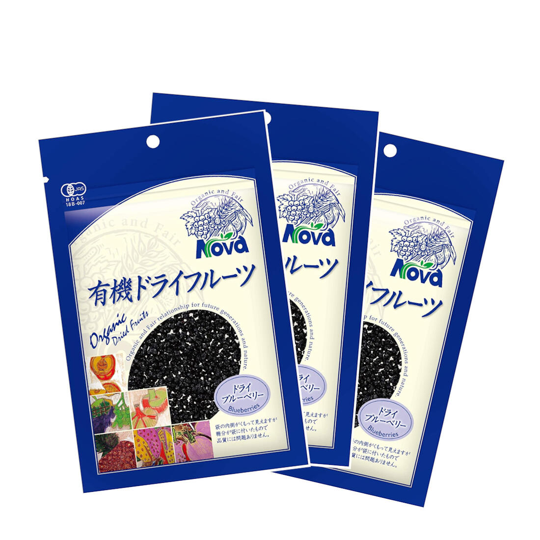 【商品特徴】酸味と甘味のバランスが良い、野生種の小粒なブルーベリーです。 有機砂糖、有機ひまわり油使用しています。パンやお菓子の材料に、ヨーグルトの彩りにと幅広く使用していただけます。 ノヴァの有機ドライフルーツは、世界各地の生産者に精魂込めて育てられたものです。 ノヴァでは生産者を定期的に訪問して交流を図りながら、「素材の向こうに畑の顔が見える」関係を構築し、製品を直輸入。 自然の味わいをお届けします。ぜひ一度ご賞味ください。 商品説明県名 - 原材料 有機ブルーベリー、有機砂糖、有機ひまわり油 サイズ -×-×-(mm) 原産国 アメリカ合衆国 内容量 60g×3袋 アレルギー表示 - 温度帯 常温 輸入者 ノヴァ埼玉県北本市中丸9丁目20番地