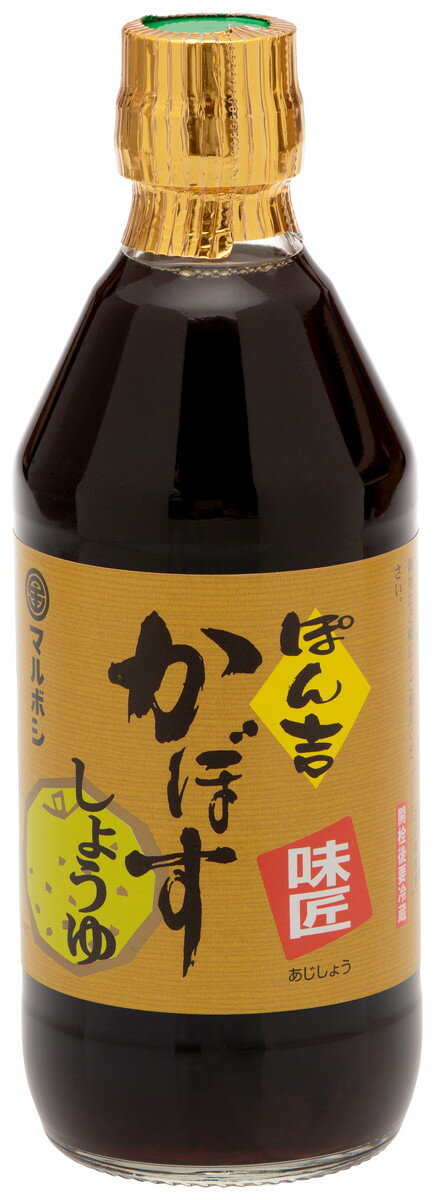 【商品特徴】当社マルボシ酢(株)は、福岡県のほぼ中央に位置した筑豊地方の田川の地で 誕生しました。当社では、昔ながらの「静置発酵」によるこだわりのお酢づくりを続けています。 「ぽん吉かぼすしょうゆ」は、福岡県産の醤油をベースに かぼす果汁を贅沢に使用して、当社の醸造酢をブレンドし風味豊かな味に仕上げました。鍋物はもちろん、かつおのたたき、魚料理、焼肉、餃子のタレ等にも 幅広くご使用になれる商品です。 商品説明県名 原材料 醤油、かぼす果汁、糖類(果糖ぶどう糖液糖、砂糖)、醸造酢、発酵調味料、食塩、かつおエキス、植物蛋白加水分解物、アルコール、調味料(アミノ酸等)、甘味料(甘草)、(原料の一部に小麦、大豆、ゼラチン(豚)を含む) サイズ 65×65×185(mm) 原産国 - 内容量 360ml アレルギー表示 小麦、大豆、ゼラチン(豚) 温度帯 常温 メーカー名 マルボシ酢　株式会社福岡県田川郡川崎町大字田原2425