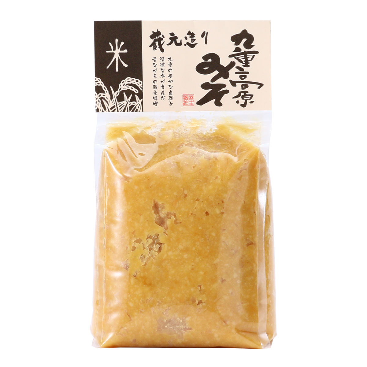 [麻生醤油醸造場] 味噌 九重高原みそ(米粒) 1kg /味噌 みそ 大分県 調味料 九重 蔵元 九重高原 蔵元味噌 昔ながら 合わせ味噌 米味噌 麦味噌 合わせ味噌 天然熟成 樽造り 麹仕込み 麹 大分県 袋入り