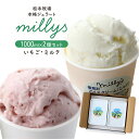 アイス ジェラート 人気 ギフト 佐賀 松本牧場 本格 ジェラート Milly's(ミリーズ) 1000ml×2個セット (ミルク、いちご) 贈り物 贈答品 お...