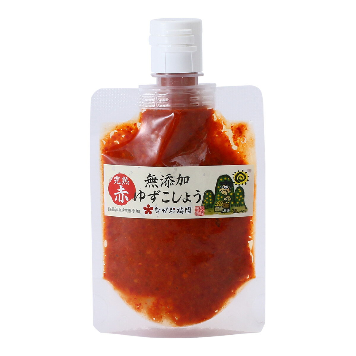 [ながお梅園] 柚子胡椒 保存料 無添加ゆずこしょう 完熟赤 100g /調味料 薬味 国産 大分産 柚子 唐辛子..