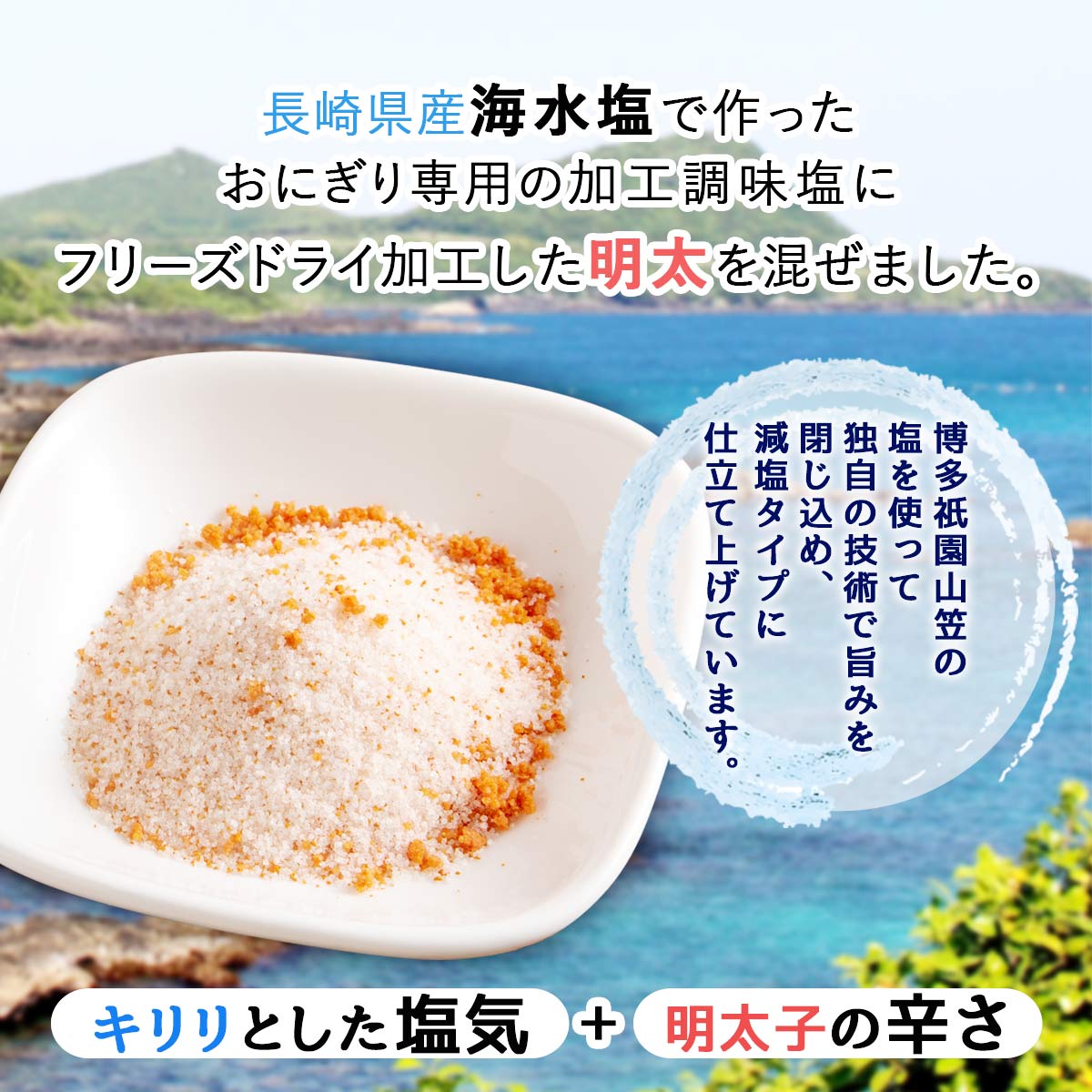 【楽天スーパーセール 10%オフ】 塩 [大盛食品] 博多祇園山笠 おにぎりの塩 明太 100g /明太子 おにぎり めんたいおにぎり 調味塩 天ぷら塩 サラダ 博多祇園山笠の塩 おみやげ 博多 お弁当 nipponmarche-10005979 にじデパート楽天市場店 サンプル画像2