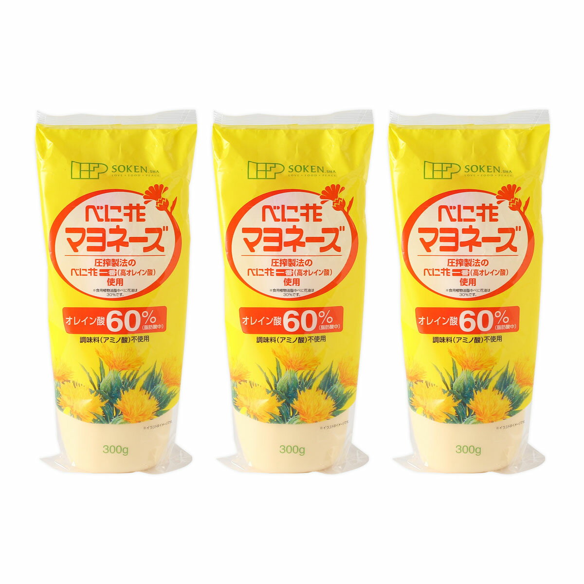 楽天にじデパート楽天市場店マヨネーズ [創健社] べに花オレインマヨネーズ 300g×3個セット /調味料 マヨネーズ べに花マヨネーズ オレイン酸 ロングセラー商品 卵黄のコク あっさり味 便利 高オレイン酸 圧縮製法 脂肪酸 酸化しにくい