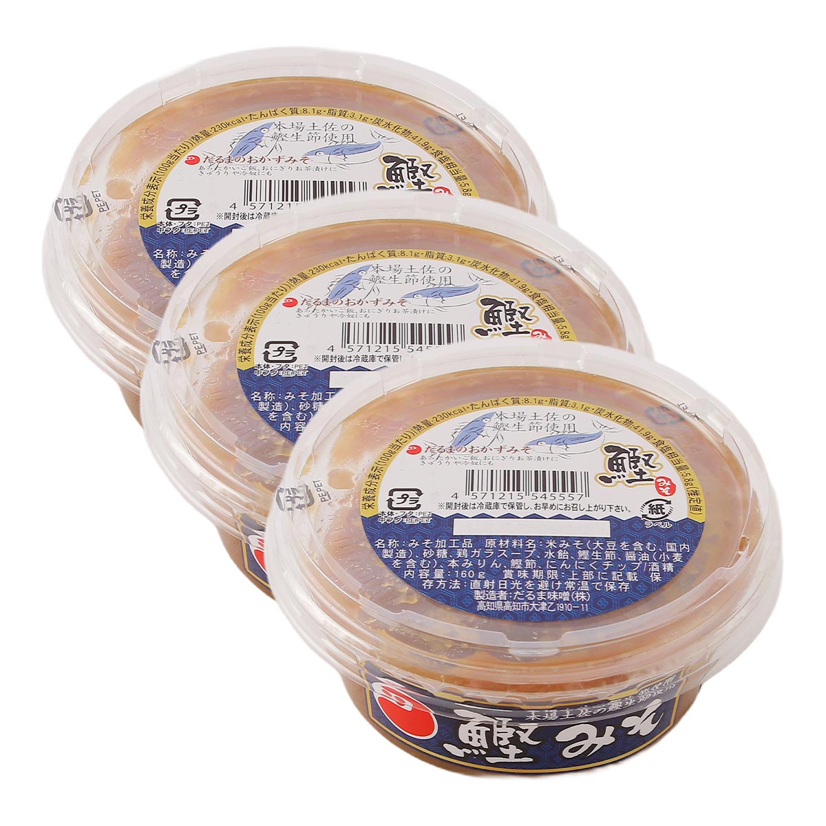[だるま味噌] 鰹みそ 鰹みそ 160g×3個セット /ご当地味噌＆醤油グランプリ 最高金賞 FOODEXJAPAN 高知..