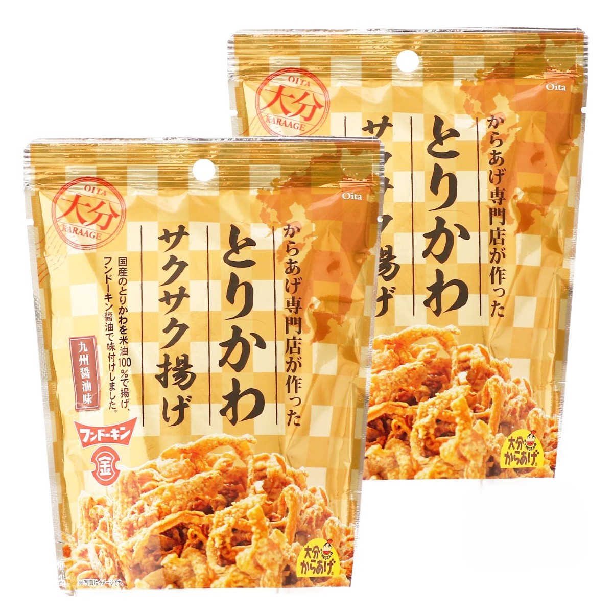 [大分からあげ] からあげ とりかわサクサク揚げ 九州醤油味 30g×2袋セット /国産 大分からあげ ポッポおじさん からあげ専門店 フンドーキン 九州しょうゆこめ油 鶏皮 サクサク(4)