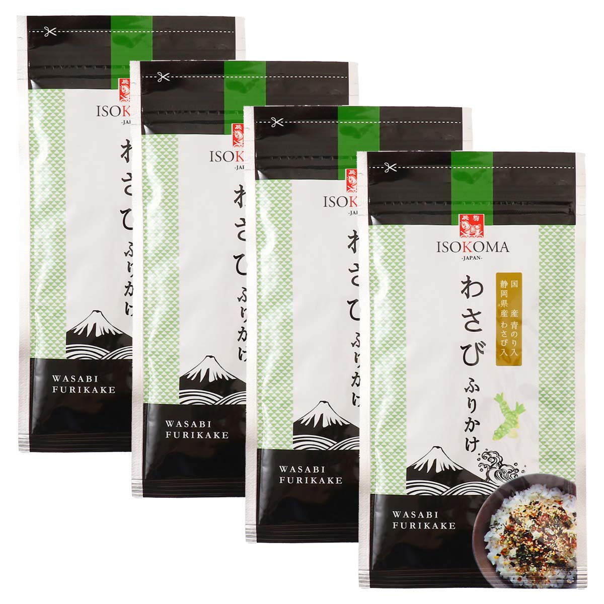 ふりかけ  わさびふりかけ 24g×4個セット /ふりかけ 国産 わさび ワサビ ご飯のお供 おにぎり 混ぜご飯 毎日ごはん グルメ 大人向け ピリ辛