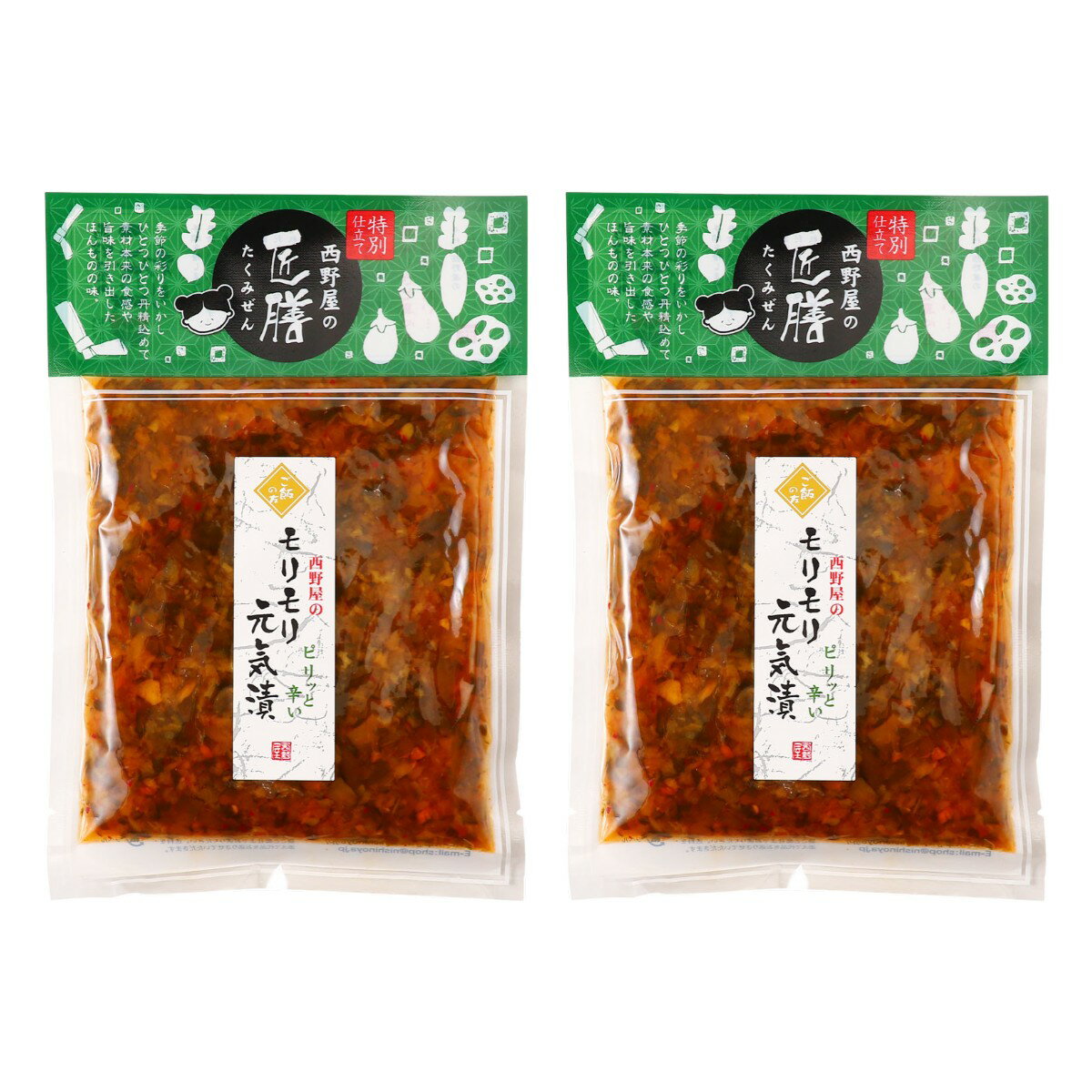 Rakuten - [西野屋食品] 漬物 モリモリ元気漬 180g×2袋セット /国産 しょうゆ漬 漬物 刻み漬け薬味 ピリ辛 きゅうり 大根 生姜 ごはんのお供 おにぎり 常備菜 トッピング 匠膳