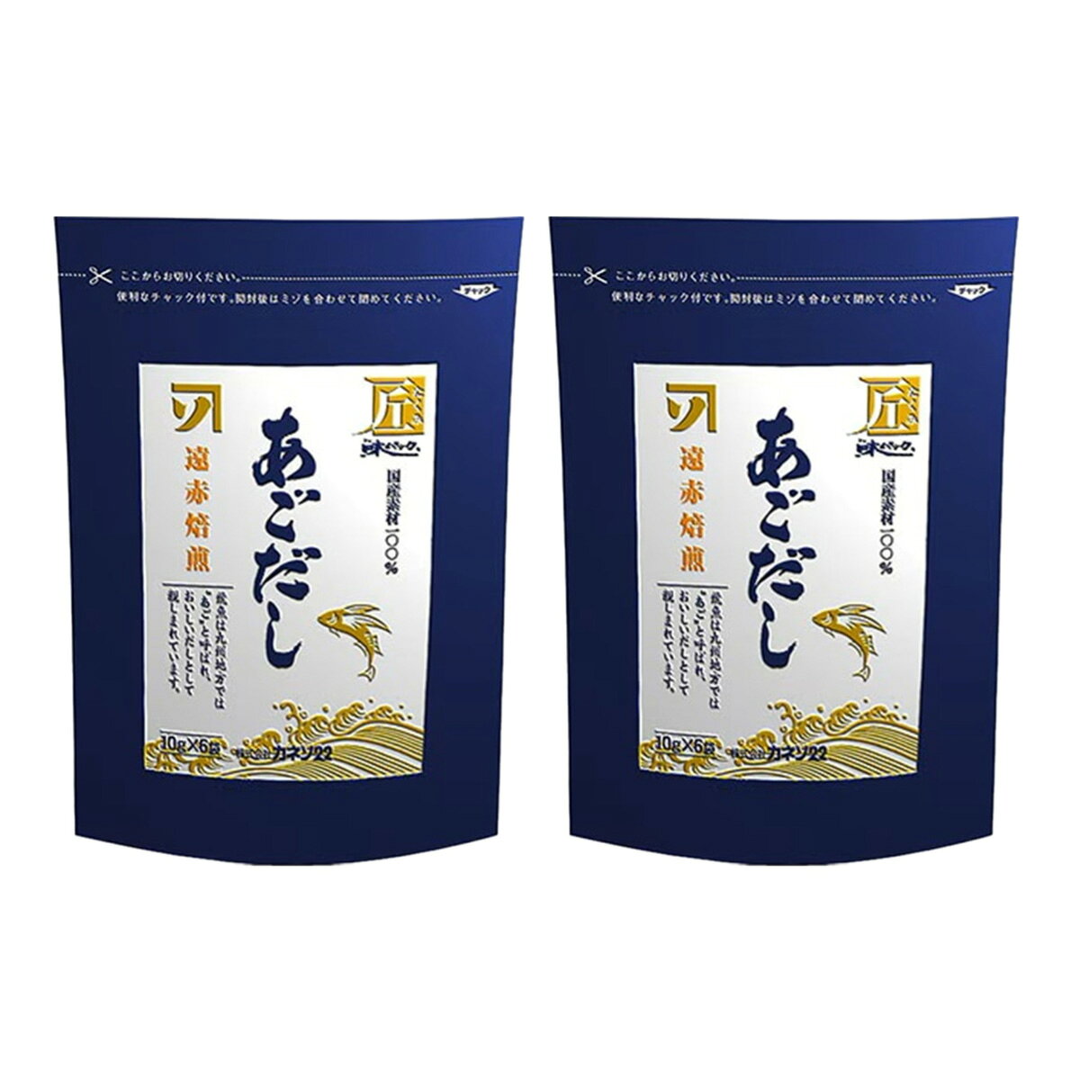 【商品特徴】独特の風味と、強い旨みをもつ飛魚煮干しを100％使用。 遠赤焙煎仕上げで、あごだし特有の旨みと風味を引き出しました。 商品説明メーカー所在地 原材料 飛魚煮干し(国産製造) サイズ 145×200×140(mm) 原産国 日本 内容量 60g(10g×6袋)×2 アレルギー表示 なし 温度帯 常温 メーカー名 株式会社カネソ22岡山県笠岡市茂平字西吉原1694-11