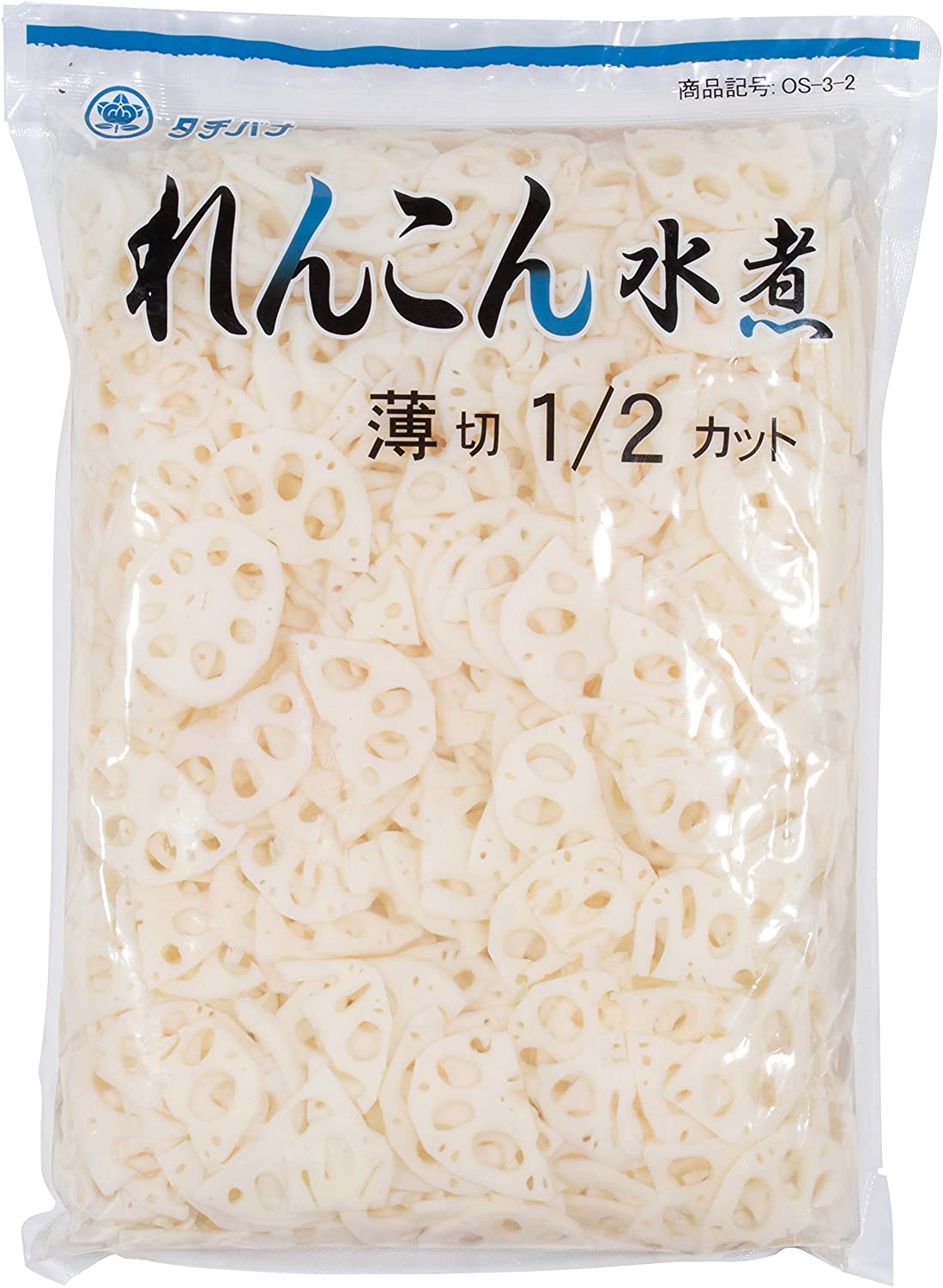 れんこん [タチバナ食品] 薄切り れんこん 水煮 12カット 1kg /業務用 蓮根 レンコン 簡単 料理 炒め物 煮物 倉庫