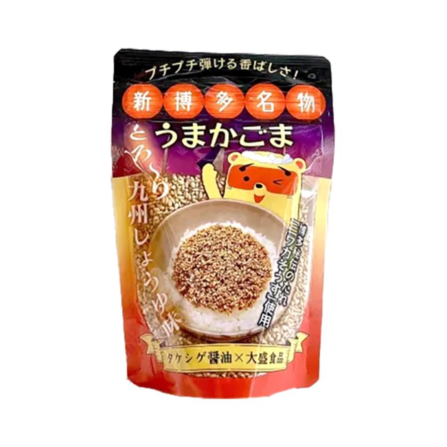 【商品特徴】丁寧に焙煎された大粒のごまを秘伝のたれ「ニワカそうす」で味付けました。 ごまの香ばしさと醤油の香りを絶妙に調和させた逸品です。 振りかけた瞬間、とろけるような食感と香ばしい甘味が口の中に広がります。 さらに、従来のサクサク食感にザクザク食感も加わり食べ応えアップ！ 商品説明メーカー所在地 原材料 煎り白ごま(国内製造)、万能たれ(砂糖、しょうゆ、たん白加水分解物、米発酵調味料、澱粉)、食塩、砂糖/調味料(アミノ酸等)、カラメル色素、増粘多糖類、甘味料(ステビア)、ビタミンB1、(一部に小麦・大豆・ごまを含む) サイズ 15×98×149(mm) 原産国 日本 内容量 60g アレルギー表示 小麦、大豆、ごま 温度帯 常温 メーカー名 有限会社タケシゲ福岡県福岡市南区平和1-23-6