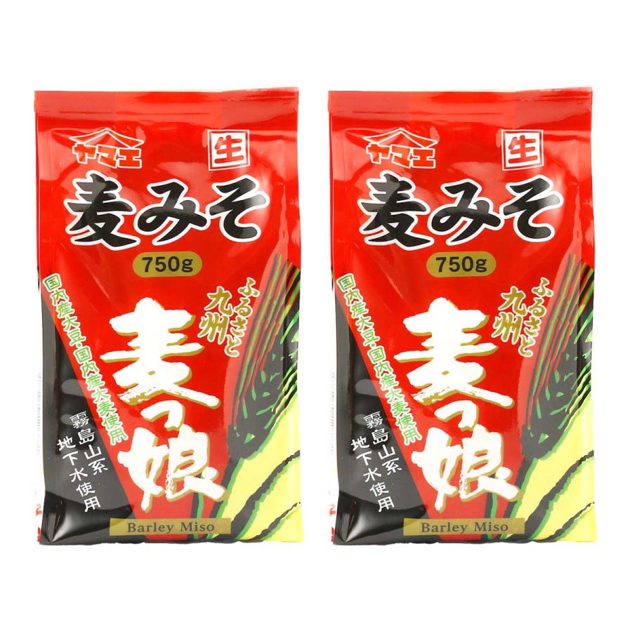 【楽天スーパーセール 10%オフ】 国産原料麦味噌 [ヤマエ食品工業] 麦みそ 麦っ娘 750g×2袋セット /みそ 味噌 麦みそ 麦味噌 袋入り 九州 ふるさとの味 霧島山系地下水