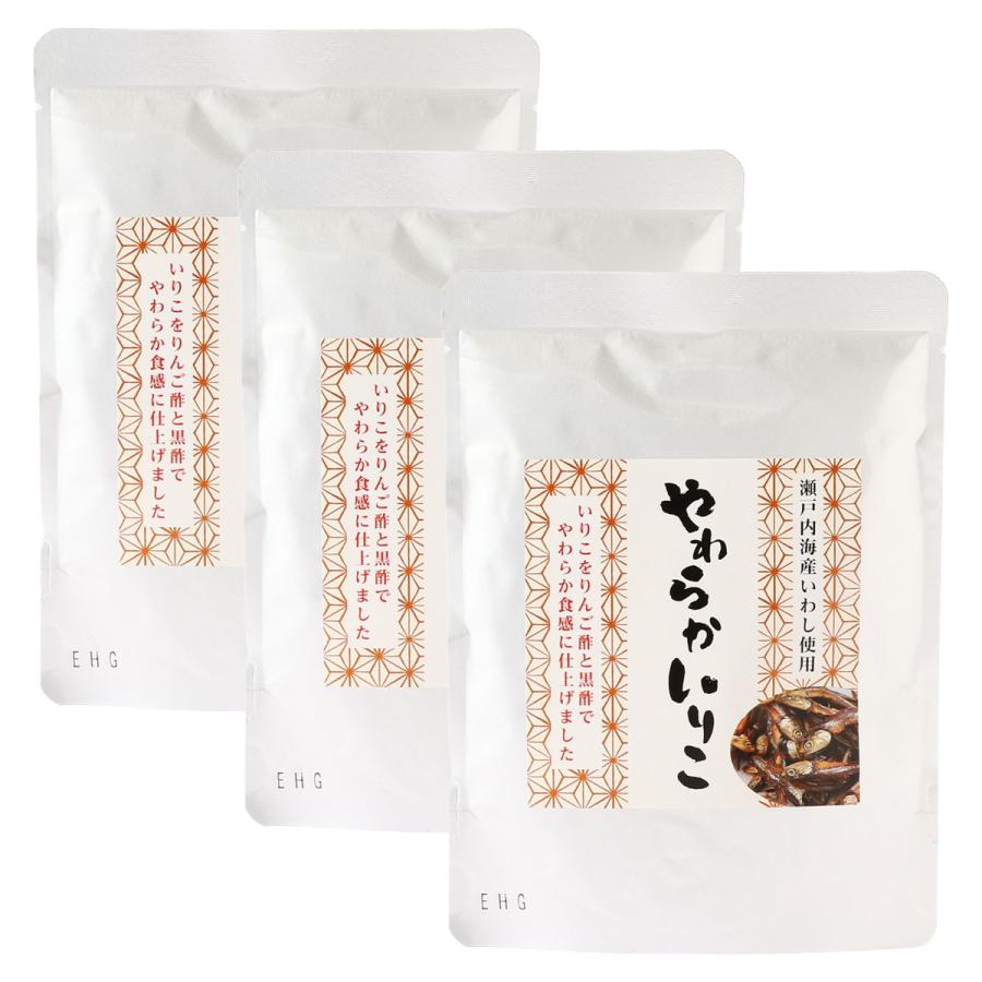 いりこ [タケサン] やわらかいりこ 38g×3個セット /国産 瀬戸内海産 りんご酢 黒酢 いりこ 煮干し いわし カタクチイワシ やわらか