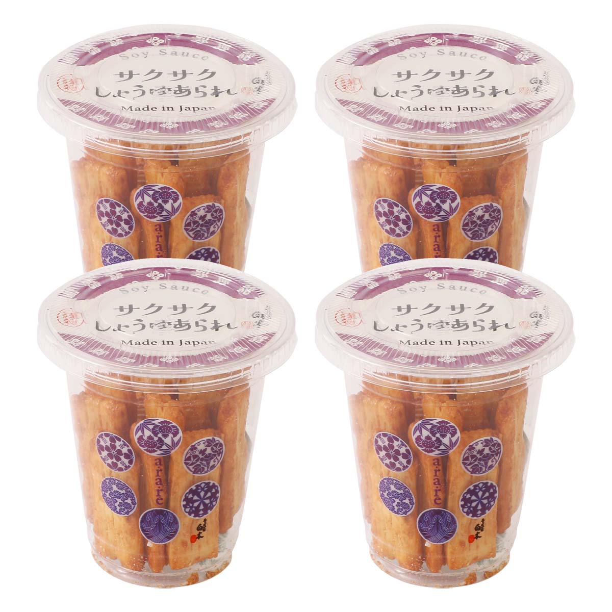 【商品特徴】美味しいものを食べているときは誰でも自然と笑顔がこぼれるものです。 私たちは、あられを通じてそんな幸せな時間をご提供したいと考えています。 そのためには衛生的かつ体に良いものでなければなりません。 「白木」のあられは、最新鋭の設備と衛生環境の行き届いた工場にて職人が目と耳を光らせて生産し、使用原料は原価を惜しまず最高級の素材を、しっかり吟味して使っています。 お子さまにも安心して口にしていただけることと思います。 “本物”が持つ上質の美味しさをどうぞお召し上がりください。 持ち運びに便利なカップに入ったあられです。 カップ入りだからデスクや車内でも手軽につまめます。 カリッと軽い食感と、あと引くしょうゆの旨みが止まらない一品です。 商品説明メーカー所在地 原材料 もち米(国産)、醤油、砂糖、水飴/加工でん粉、調味料(アミノ酸等)、(一部に小麦・大豆を含む) サイズ 95×95×412(mm) 原産国 日本 内容量 45g×4 アレルギー表示 小麦、大豆 温度帯 常温 メーカー名 株式会社白木愛知県名古屋市北区元志賀町1-57