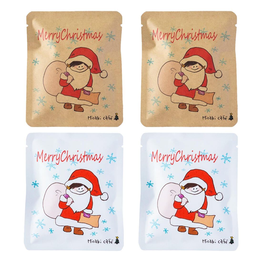 【楽天スーパーセール 10%オフ】 [Misaki cafe] ドリップコーヒー クリスマス ドリップパックコーヒー 10g×4個 /プレゼント プチギフト メッセージカード イラスト fullcity フルシティロースト 福岡県 大名 ミサキカフェ