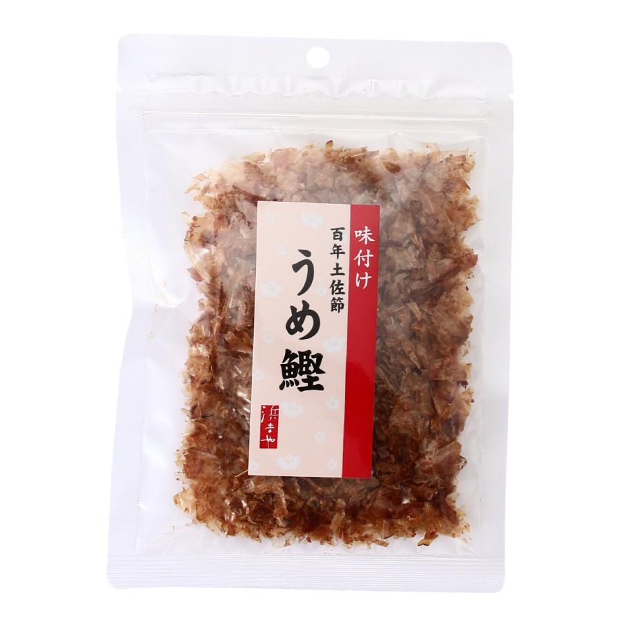 【商品特徴】花かつお本来の形状を残し乾燥させ、「パリパリ」っとした独特な鰹節の食感と梅の香りをお楽しみいただけるふりかけです。 商品説明メーカー所在地 原材料 かつお削り節（国内製造）、梅肉チップ、食塩、グララニュー糖、梅酢/調味料（アミノ酸） サイズ 210×150×20(mm) 原産国 日本 内容量 20g アレルギー表示 小麦、大豆 温度帯 常温 メーカー名 有限会社浜吉ヤ高知県土佐市宇佐町宇佐1716