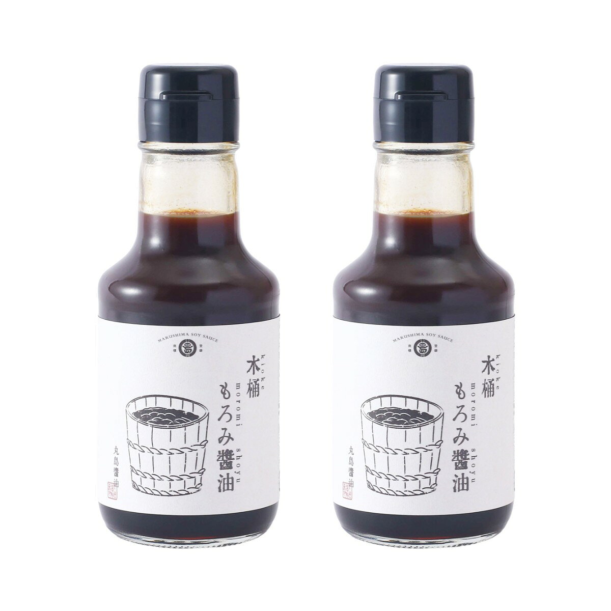 【商品特徴】流通量1％と言われる木桶醤油と木桶で醸造したもろみをブレンドし、調味いたしました。 醤油、もろみともに、国産大豆、国産小麦を使用。 もろみの風味が活きる木桶もろみ醤油を、まずはさしみにつけてお楽しみください。 小豆島の気候が醸し出す醤(ひしお)の風味を、ぜひお楽しみください。 商品説明メーカー所在地 原材料 しょうゆ(大豆(国産)、小麦(国産)、食塩)、しょうゆもろみ(大豆(国産)、小麦(国産)、食塩)、粗糖、みりん、白ごま、生姜粉末、寒天 サイズ 140×110×55(mm) 原産国 日本 内容量 150ml×2 アレルギー表示 小麦、大豆、ごま 温度帯 常温 メーカー名 丸島醤油株式会社香川県小豆郡小豆島町神懸通甲881番地