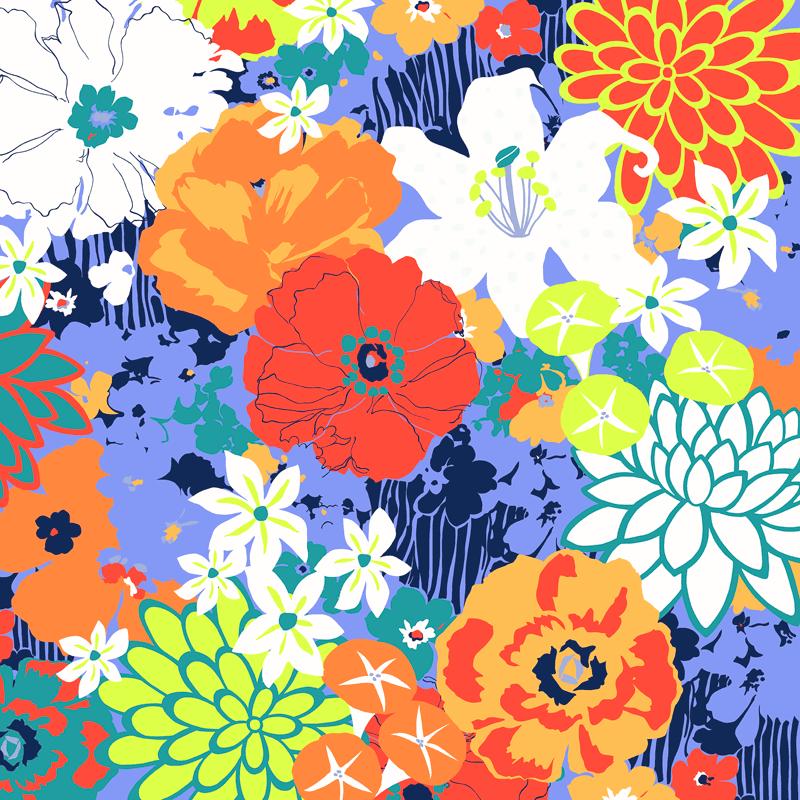 超撥水風呂敷ながれ 華々(平織96cm)日本製 朝倉染布 レイングッズ エコバッグ 防災 周年記念品 結婚式引き出物 退職祝い