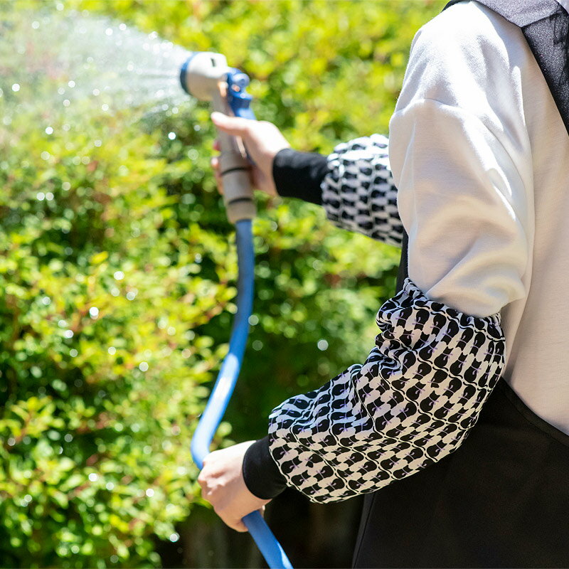 超撥水アームカバー［猫］日本製 朝倉染布 日本製 手っ甲 蒸れない 通気性 快適 キ...