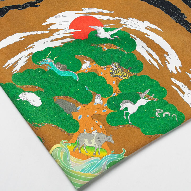 超撥水風呂敷ながれ 鏡ノ松（平織70cm）日本製 朝倉染布 レイングッズ エコバッグ 防災 周年記念品 結..