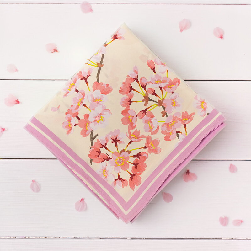 「川沿いの桜並木が満開になりました」 いつも心にある日本の美しい風景。お花見のお供にどうぞ。 商品名 流水桜 サイズ 96cm×96cm（乱） 重量 105g 素材 ポリエステル100% 加工 超撥水加工『dewelry®』（日本製） 【ご注意】 ・ サイズが多少異なる場合があります。 ・ 家庭用の洗濯機で他の衣類と一緒に洗濯しても問題ありません。ただし、柔軟剤の使用は撥水機能の妨げとなりますのでお避けください。 ・ 洗剤には吸水性がありますので洗剤を付けると撥水機能は一時停止します。湯又は水で洗剤をすすぎ落としますと撥水機能は元に戻ります。 ・ 漂白剤を使用すると撥水機能が劣化してしまうので使用しないでください。 ・ 風呂敷のみの商品です。 ＊贈答用に、ギフトボックスがおすすめです＊ クリーム 150円（税込） サックス 150円（税込）