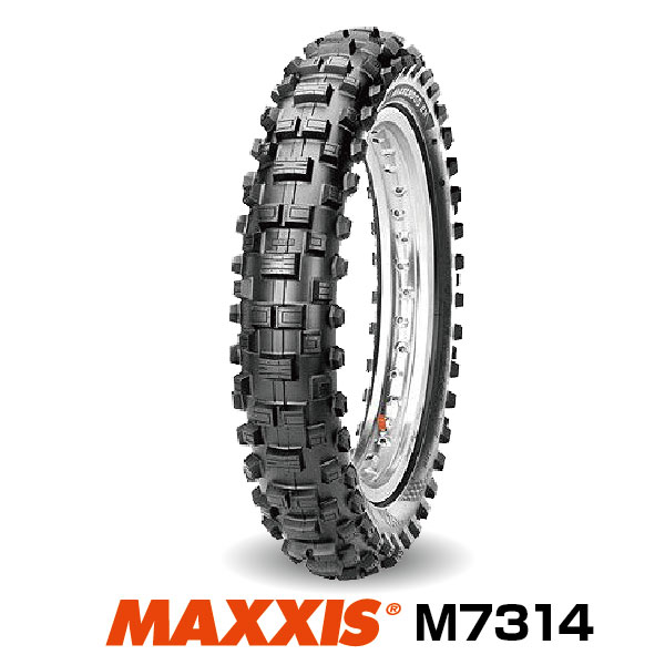 メーカー：MAXXIS（マキシス） パターン：M7314K soft Maxxcross EN モトクロス サ イ ズ： 140/80-18 70R ENDURO FIM TT（チューブタイヤ） 外径：693mm　総幅：142mm　標準リム：2.75J ※タイヤの外径、幅は実寸と若干異なる場合がございますので予めご了承ください。 【パターン紹介】 MAXXIS Maxxcross ENは、KTM2013年モデルEXCシリーズに純正採用の実績を持つ、一般走行可能な本格的エンデュ−ロレース対応タイヤです。 ■アメリカ・ヨーロッパを中心に世界のレースで活躍中のMAXXISモトクロスタイヤ。 ■その技術をフィードバックしたMaxxcross ENは、FIM規定に適合。 ■ショルダー部のロック専用パターンが極悪路・岩場で優れたコントロール性を発揮。 ■アグレッシブな方向性パターンが、あらゆる路面で優れたドライ＆ウェットハンドリング性能を実現。 ■均一な接地性により、悪路でも優れたハンドリング性能を発揮。 ■KTM125/200EXCシリーズにM7314 120/90−18（リア用） 　KTM250/300/350/450/500EXCシリーズにM7314 140/80-18 　（リア用）がそれぞれ純正採用されています。 　フロントはM7313 90/90-21がEXCシリーズ共通で純正採用。 ※公道走行可。 ※M7313：フロント用。M7314：リア用。 ※チューブタイヤ。 【メーカー紹介】MAXXIS (マキシス) は1967年に台湾で創業し、半世紀にわたる歴史を有する世界的タイヤメーカーです。その間、欧米アジアで事業拡大を続け、年間売上高6000億円を超えるまでに成長しました。台湾タイヤ産業で第1位はもとより、世界のタイヤランキング上位の座を確固たるものとしています。 【納期について】 平日14時までのご注文並びにご入金確認分は当日発送いたします。 ※ご注文状況や運送会社都合により、当日発送できない場合もございますので予めご了承ください。 （土曜、日曜と祭日は休業日です）（セット商品、一部倉庫遠方品除く） 【注意事項について】 金額は新品タイヤ1本の価格となります。（ホイールは含まれておりません） 画像はイメージです。現物と画像では多少異なる場合がございます。また、メーカー改良のため、細部を予告なく変更する場合がございますので、予めご了承ください。 一部のみラップした、タイヤ裸の状態で発送致します。荷崩れ防止の為、少しきつめに結束しております。