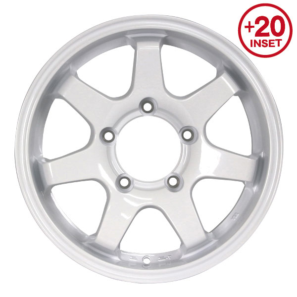 Rakuten - 【法人宛送料無料】4本セット 16x5.5J +20 16インチ ホイール 4本セットシャインホワイト PCD:139.7 5H ジムニー専用 アルミホイール