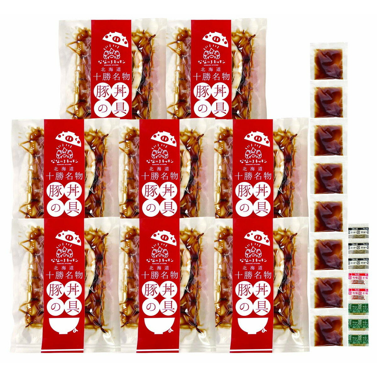 オリエンタルフーズ×なないろキッチン 北海道産豚丼8食セット（3種の香辛料付）【沖縄県・離島 配送不可】