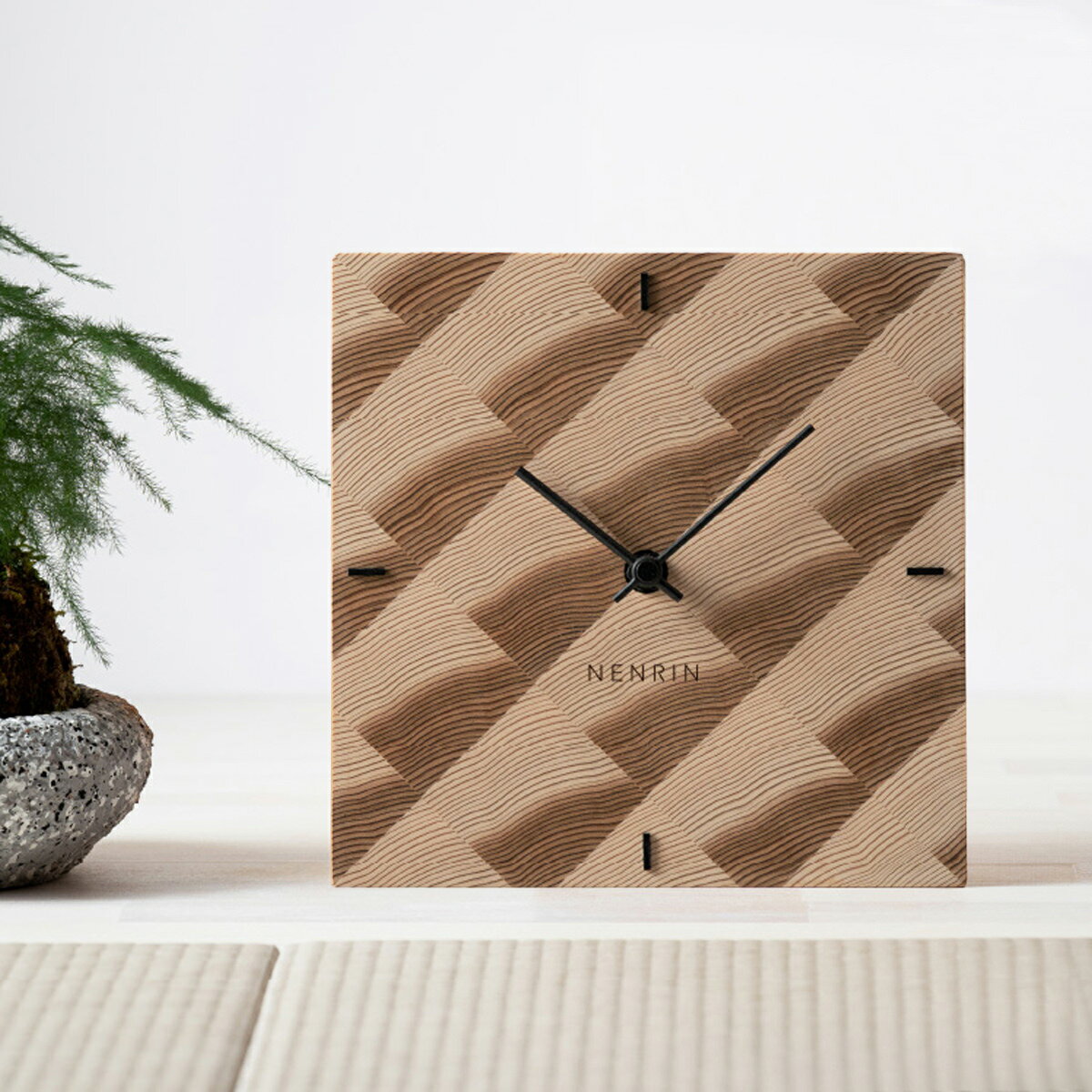 NENRIN CLOCK 175 波紋 壁掛け兼置き時計 補助脚付き 掛け時計 置時計 インテリア時計 おしゃれ インテリア 雑貨 お取り寄せ【北海道・離島 配送不可】
