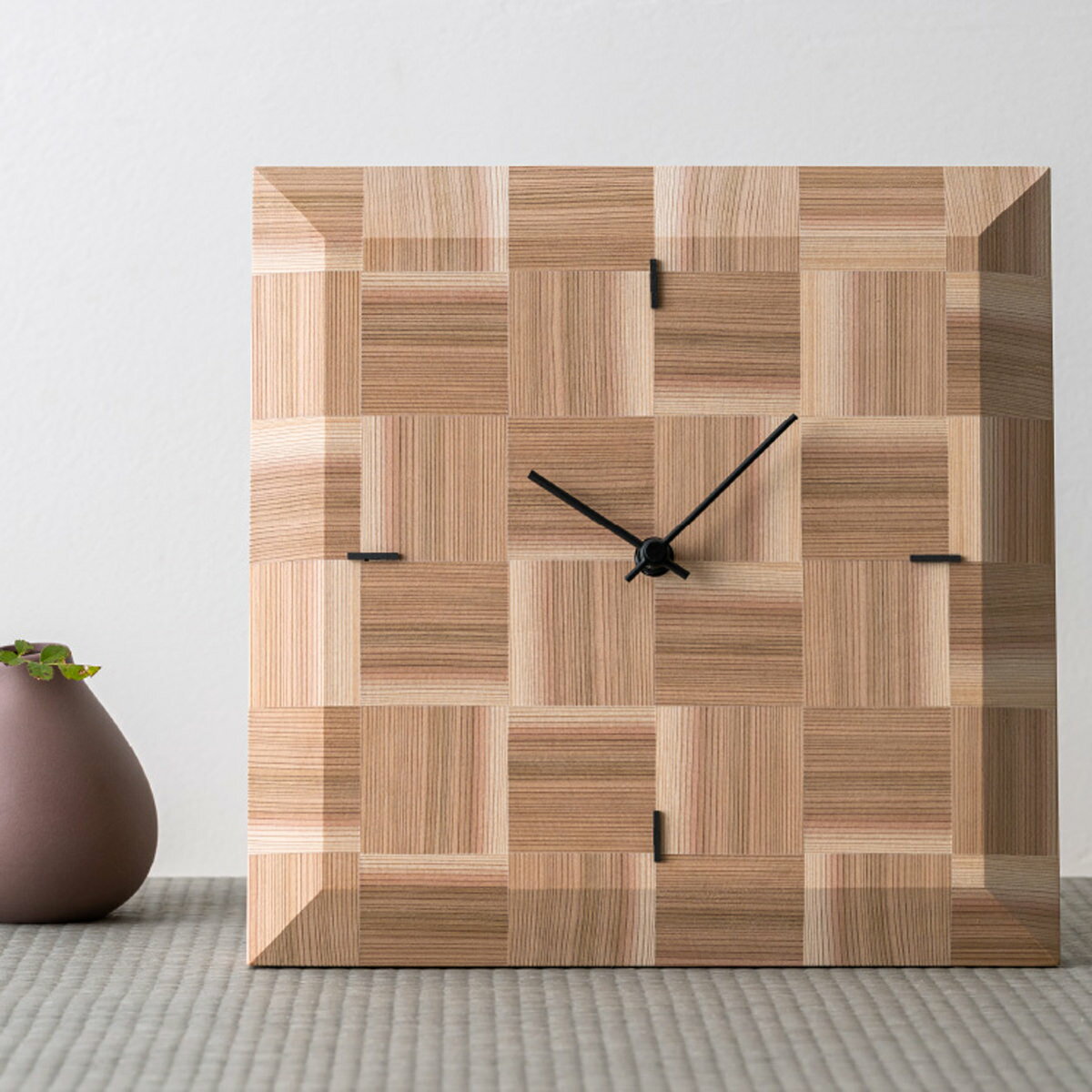 NENRIN CLOCK 245 市松 壁掛け兼置き時計 補助脚付き 掛け時計 置時計 インテリア時計 おしゃれ インテリア 雑貨 お取り寄せ【北海道・離島 配送不可】