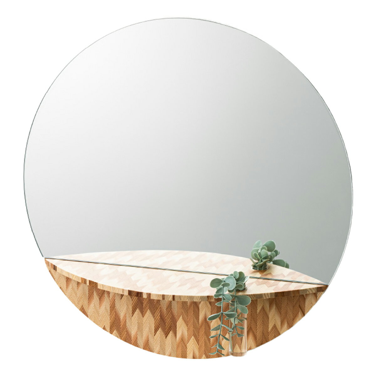 WALL MIRROR 矢絣 L 壁掛け鏡 ガラス管付き 鏡 ウォールミラー 鏡台 コンパクト 壁掛けミラー 棚付き 天然木製 おしゃれ【北海道・離島 配送不可】