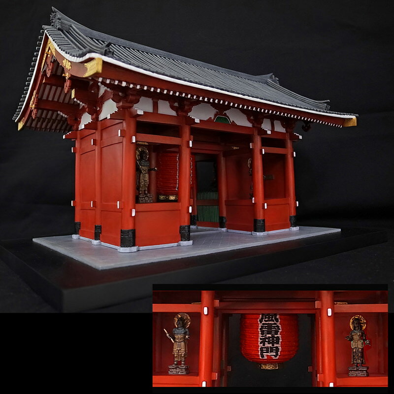 送料無料 模型 プラモデル 美術建築 浅草 雷門 寒製品 1/50スケール 日本製 謙信工房