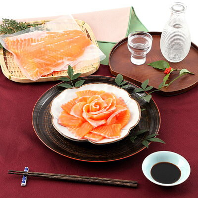 送料無料 くぬぎ鱒（ニジマス）の刺身用切り身 1kg（約6人前） | くぬぎ養鱒場・静岡県のサムネイル