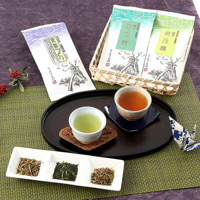 加賀百万石の伝統文化が育てた香り豊かな日本茶3種・自家焙煎！加賀棒茶・緑茶セット あずま園・石川県のサムネイル