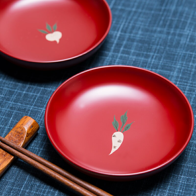 送料無料 小皿セット 和食器 薬味皿 手描き蒔絵 阿部健吉商店 川連塗 野菜 5枚組 豆皿 伝統工芸 株式会社阿部健吉商店 秋田県