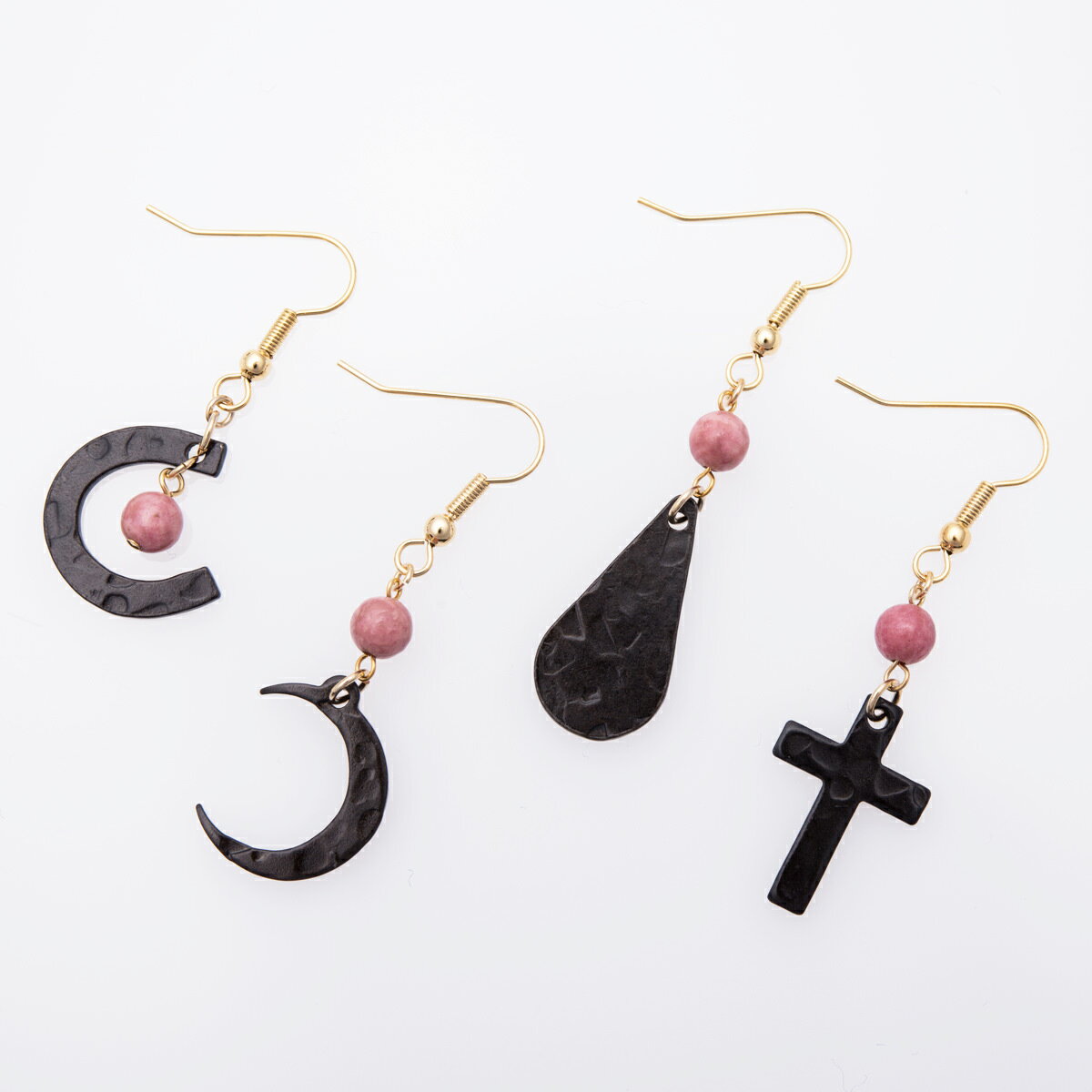 南部鉄ピアス イヤリング マリンローズ 揺れるピアス アクセサリー ジュエリー 馬蹄 クロス モチーフ ..