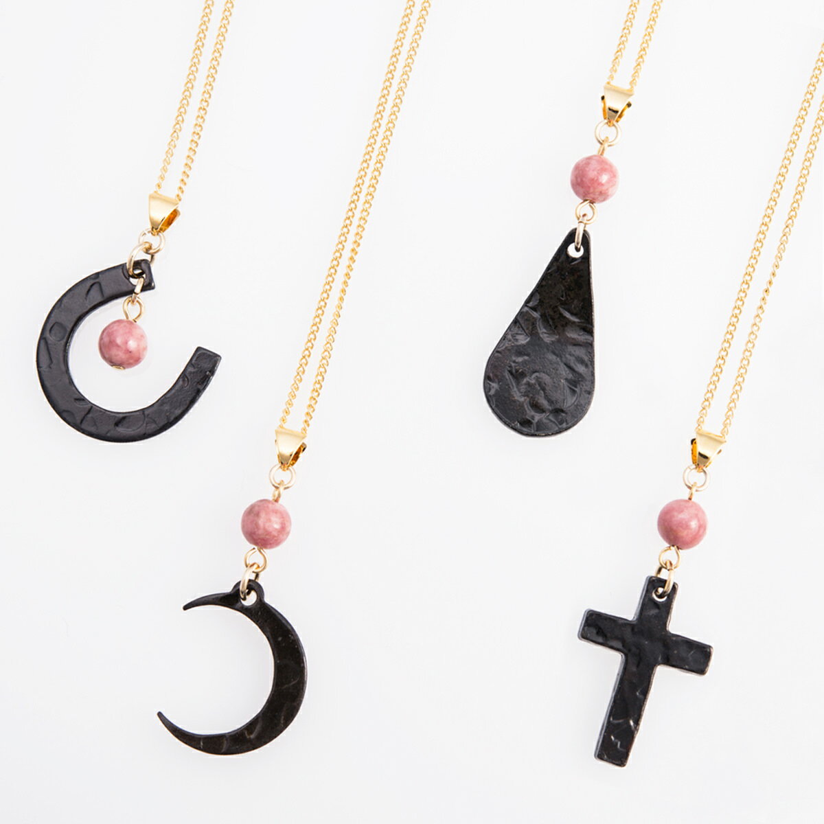 南部鉄ペンダント ネックレス マリンローズ ピンク アクセサリー ジュエリー 馬蹄 クロス モチーフ 流..