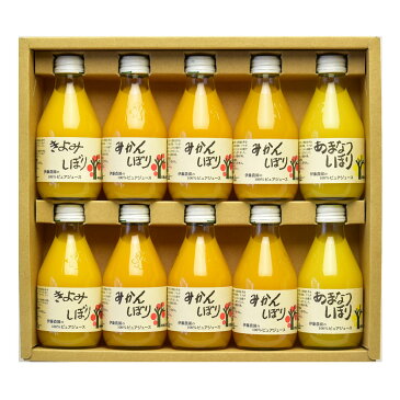 10%割引 100%ピュアジュース 10本 ギフト セット 無添加 みかんジュース ストレート みかん 和歌山 有田 果汁 フルーツジュース きよみ あまなつ 蜜柑 清見 甘夏 瓶 飲料 ドリンク 特産 詰め合わせ 伊藤農園 和歌山県