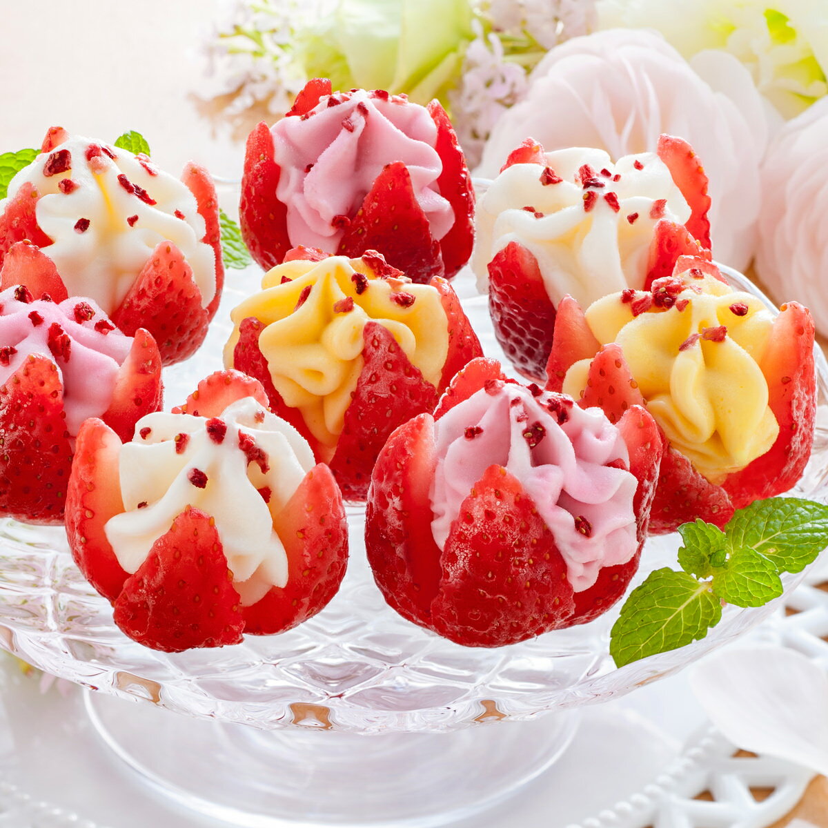 博多あまおう 花いちごのアイス 3種10個セット アイス 個包装 スイーツ 一口サイズ デザート おしゃれ お菓子 冷たいデザート 洋菓子【沖縄県・離島 配送不可】のサムネイル