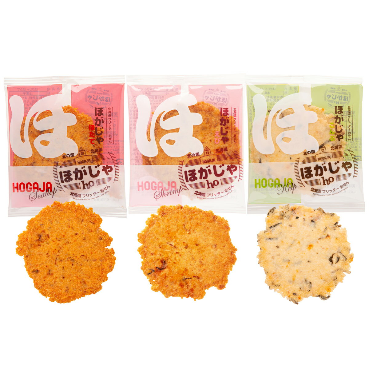 ほがじゃ 3種 アソート 6箱 セット えび せんべい お菓子 こんぶ おやつ 煎餅 北海道 お土産 フリッター おせん 山口油屋福太郎