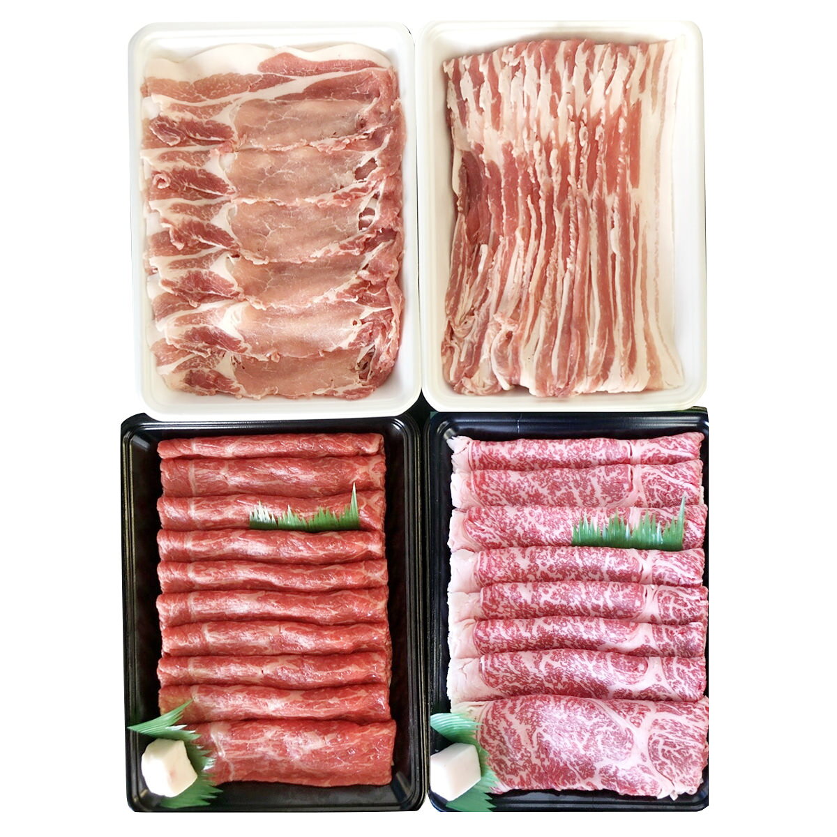 職人厳選 おうちで贅沢鍋セット 2kg 4種 詰合せ 鍋セット 牛肉 淡路牛 豚肉 肉 精肉 冷凍 和牛 赤身 ブランド牛 赤身スライス すき焼き ポーク 豚バラ しゃぶしゃぶ 国産 兵庫産 鹿児島産 - Image 2