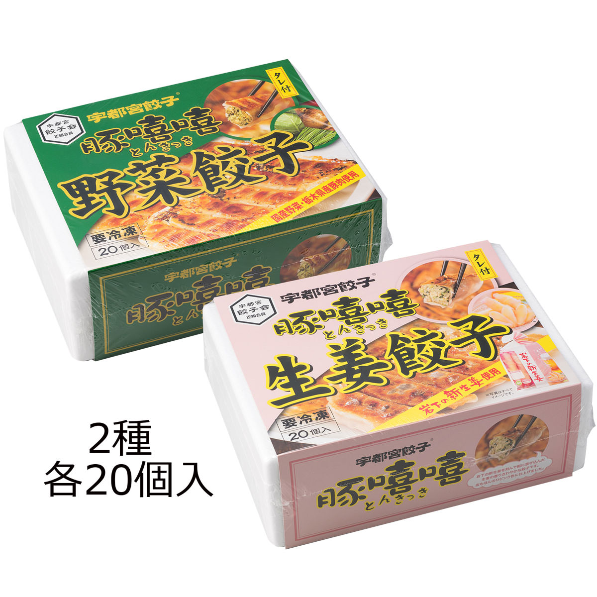 野菜餃子・生姜餃子 20個入各1箱 2種 詰合せ 餃子 惣菜...