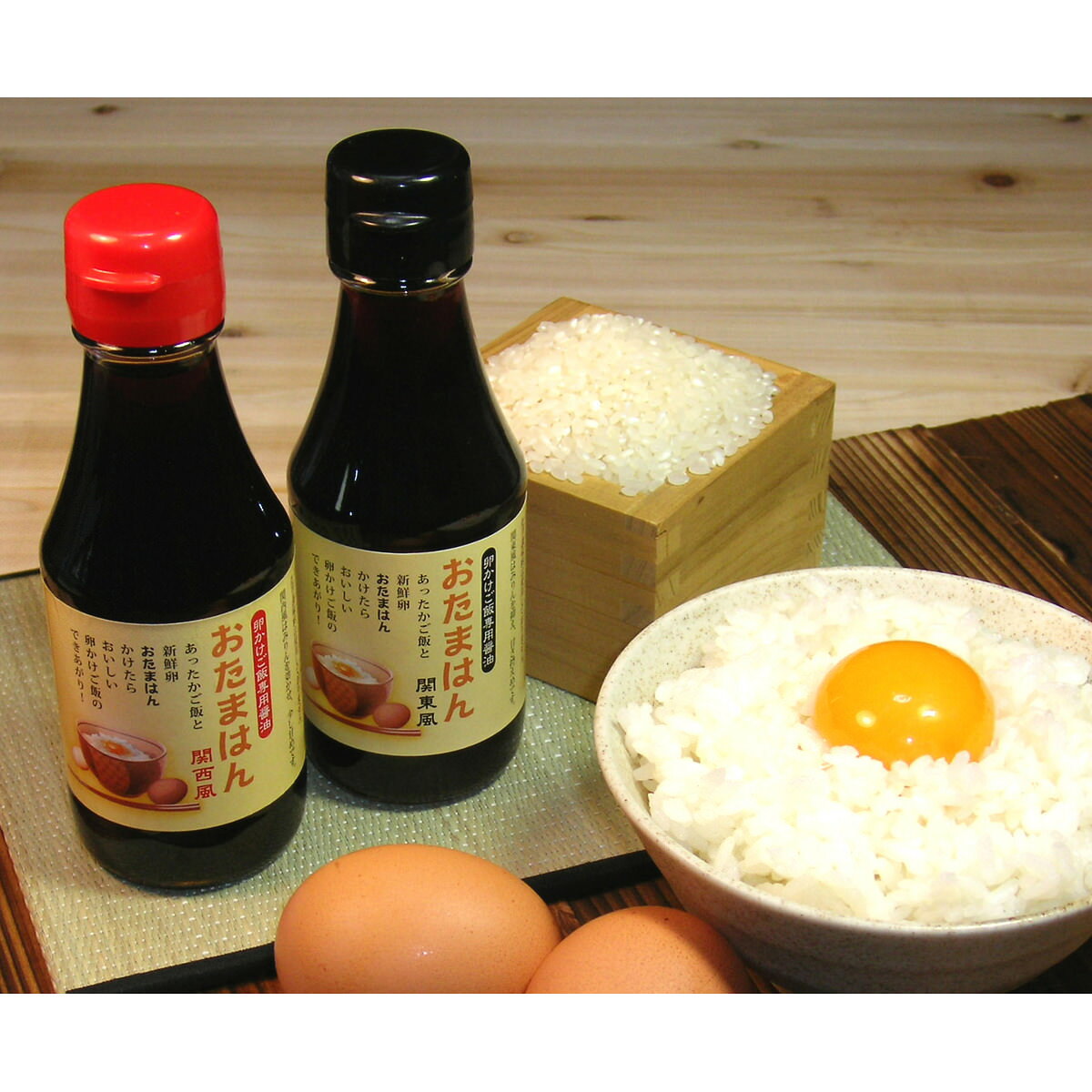 産直お取り寄せNセレクトの島根 吉田ふるさと村 卵かけご飯 セット 専用醤油付き 米 卵 醤油 詰め合わせ こしひかり 平飼い卵｜アングル3