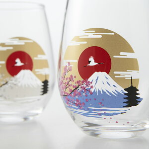 冷感富士山フリーグラスペアセット 食器 グラス ペアグラス かわいい ペア コップ おしゃれ ガラス食器