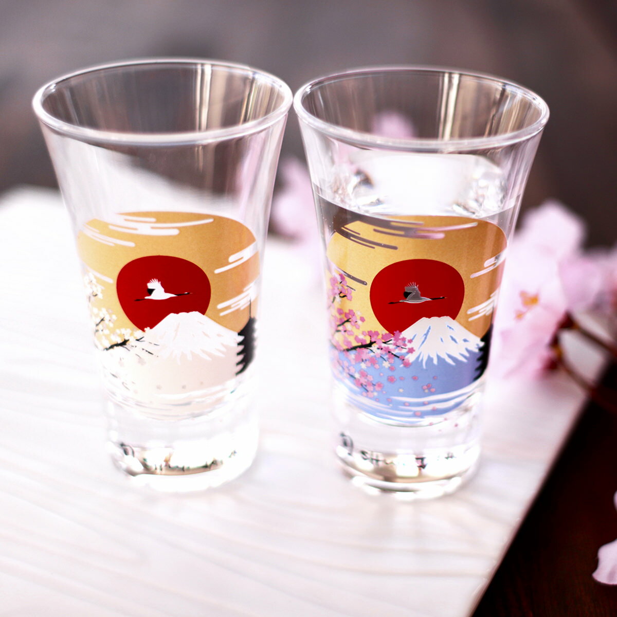 冷感富士山グラス天開ペアセット 食器 グラス ペアグラス かわいい ペア コップ おしゃれ ガラス食器